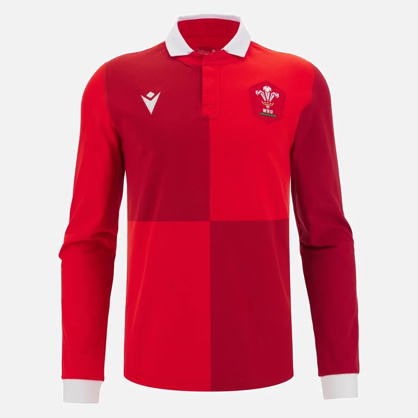 Camicie da casa in cotone a maniche lunghe del Welsh Rugby 2025/26 Camicie da casa in cotone a maniche lunghe del Welsh Rugby 2025/26