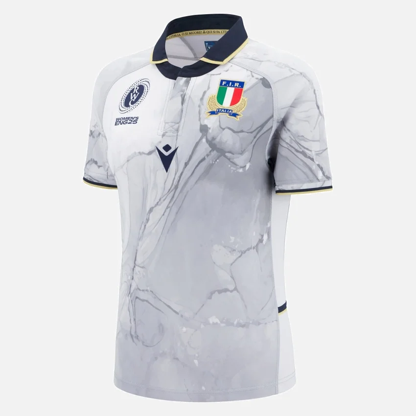 Camicie da donna slim WRWC 2025 Italia Rugby Away Camicie da donna slim WRWC 2025 Italia Rugby Away