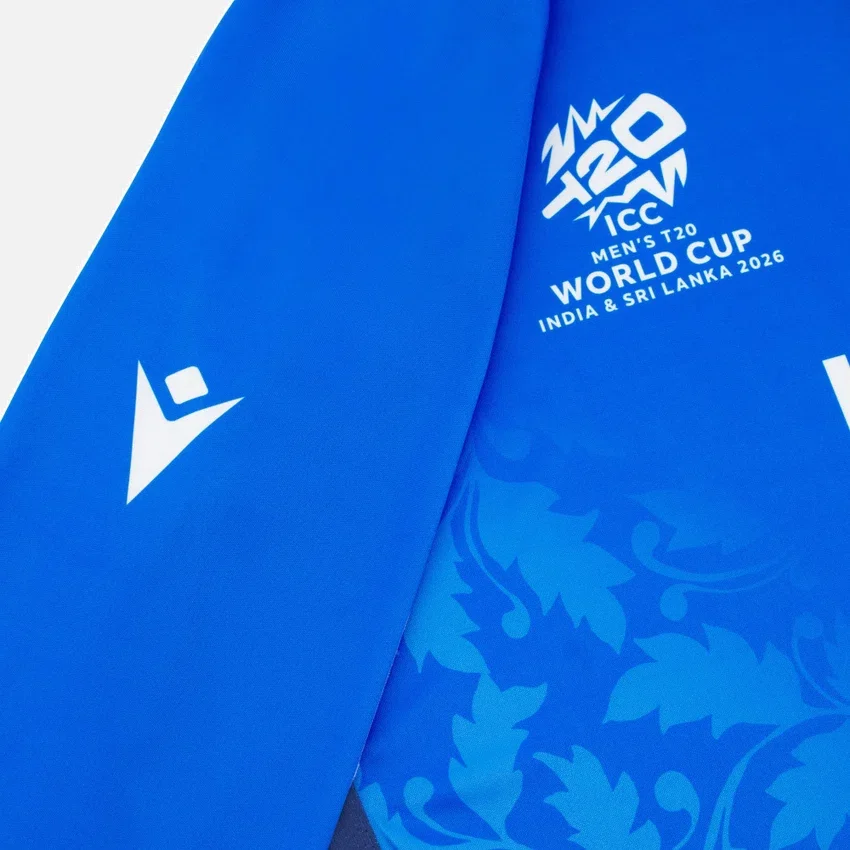 Camicie da partita a maniche lunghe della Federazione Italiana Cricket per la Coppa del Mondo 2026 Camicie da partita a maniche lunghe della Federazione Italiana Cricket per la Coppa del Mondo 2026