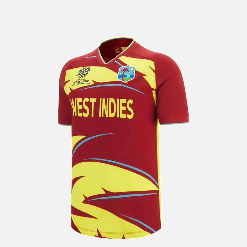 Camicie da partita T-20 Junior della Nazionale di cricket delle Indie Occidentali per la Coppa del Mondo 2026 Camicie da partita T-20 Junior della Nazionale di cricket delle Indie Occidentali per la Coppa del Mondo 2026