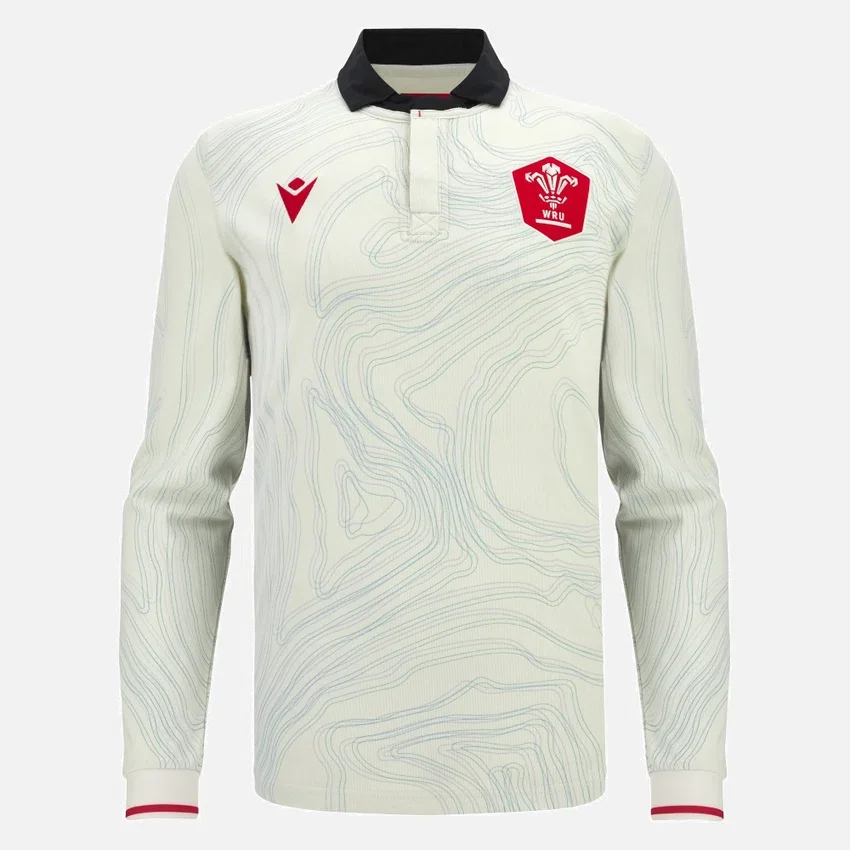 Camicie da rugby gallese 2025/26 in cotone a maniche lunghe Camicie da rugby gallese 2025/26 in cotone a maniche lunghe