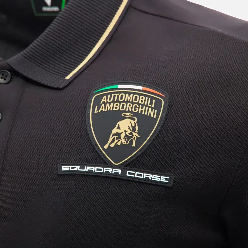 Camicie da uomo nera Automobili Lamborghini Squadra Corse Camicie da uomo nera Automobili Lamborghini Squadra Corse