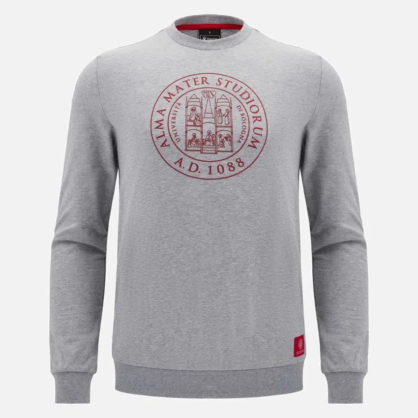Collezione Unibo Felpa girocollo grigia melange non spazzolata Senior Collezione Unibo Felpa girocollo grigia melange non spazzolata Senior