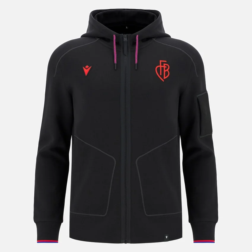 FC Basel 2025/26 Athleisure Felpa con cappuccio in cotone con zip integrale per adulti FC Basel 2025/26 Athleisure Felpa con cappuccio in cotone con zip integrale per adulti