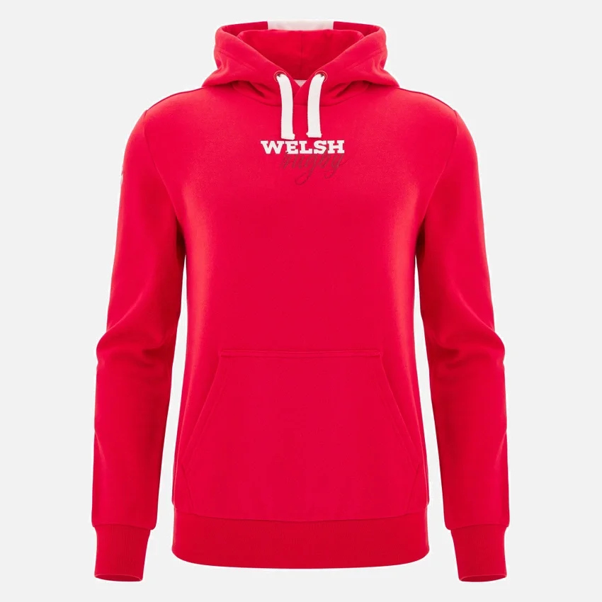 Felpa con cappuccio rossa Welsh Rugby 2025/26 Felpa con cappuccio rossa Welsh Rugby 2025/26