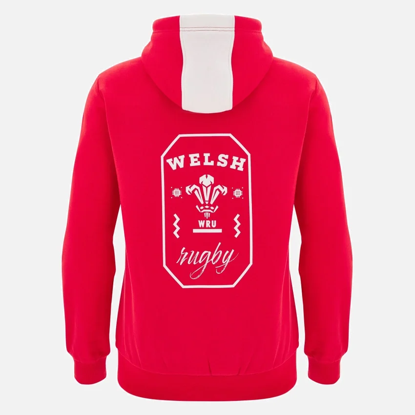 Felpa con cappuccio rossa Welsh Rugby 2025/26 Felpa con cappuccio rossa Welsh Rugby 2025/26