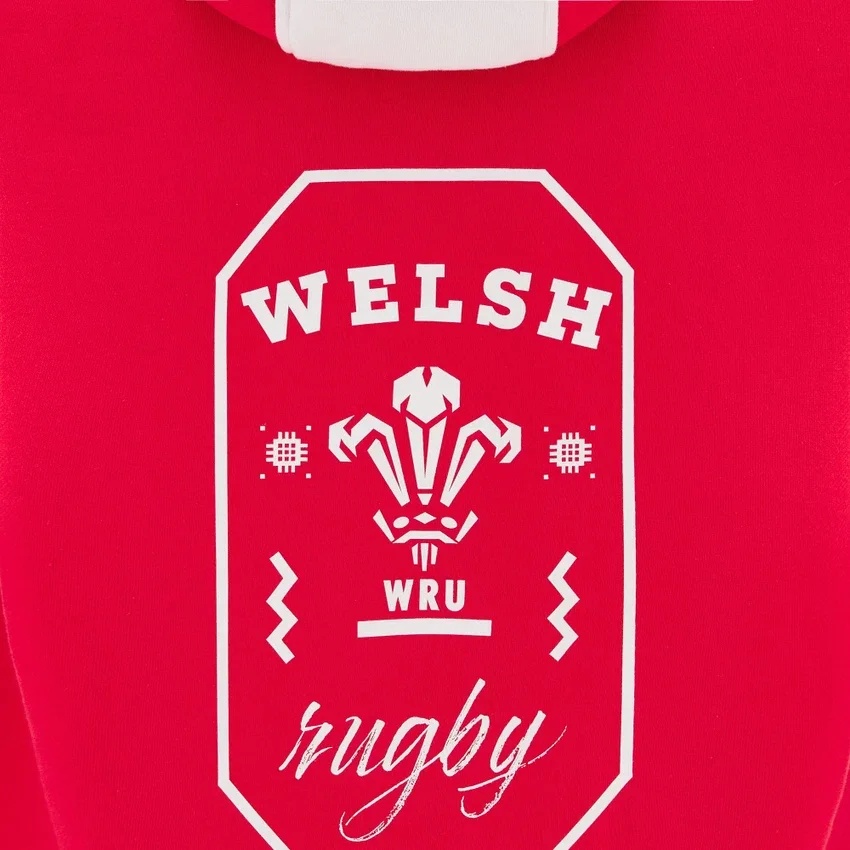 Felpa con cappuccio rossa Welsh Rugby 2025/26 Felpa con cappuccio rossa Welsh Rugby 2025/26