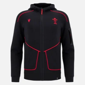 Felpa con cappuccio Welsh Rugby 2025/26 Black Athleisure Tech