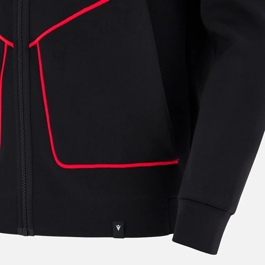 Felpa con cappuccio Welsh Rugby 2025/26 Black Athleisure Tech Felpa con cappuccio Welsh Rugby 2025/26 Black Athleisure Tech