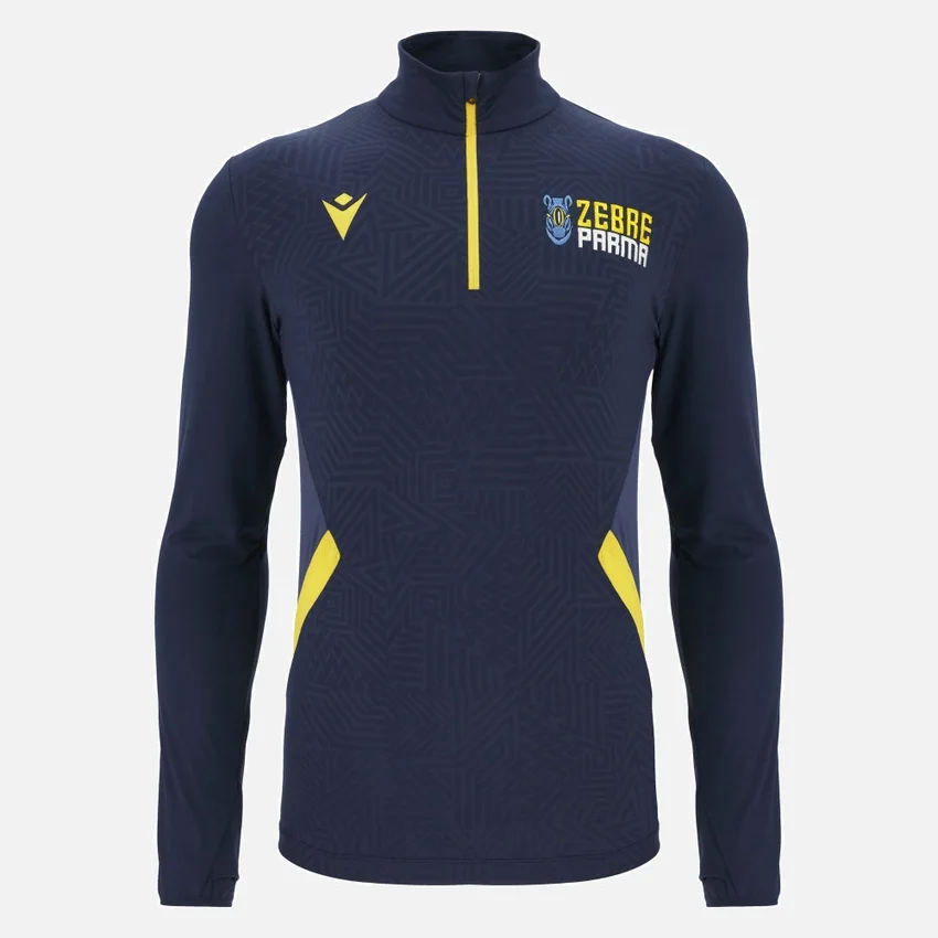 Felpa da allenamento con zip a 1/4 Zebre Parma 2025/26 per adulti Felpa da allenamento con zip a 1/4 Zebre Parma 2025/26 per adulti