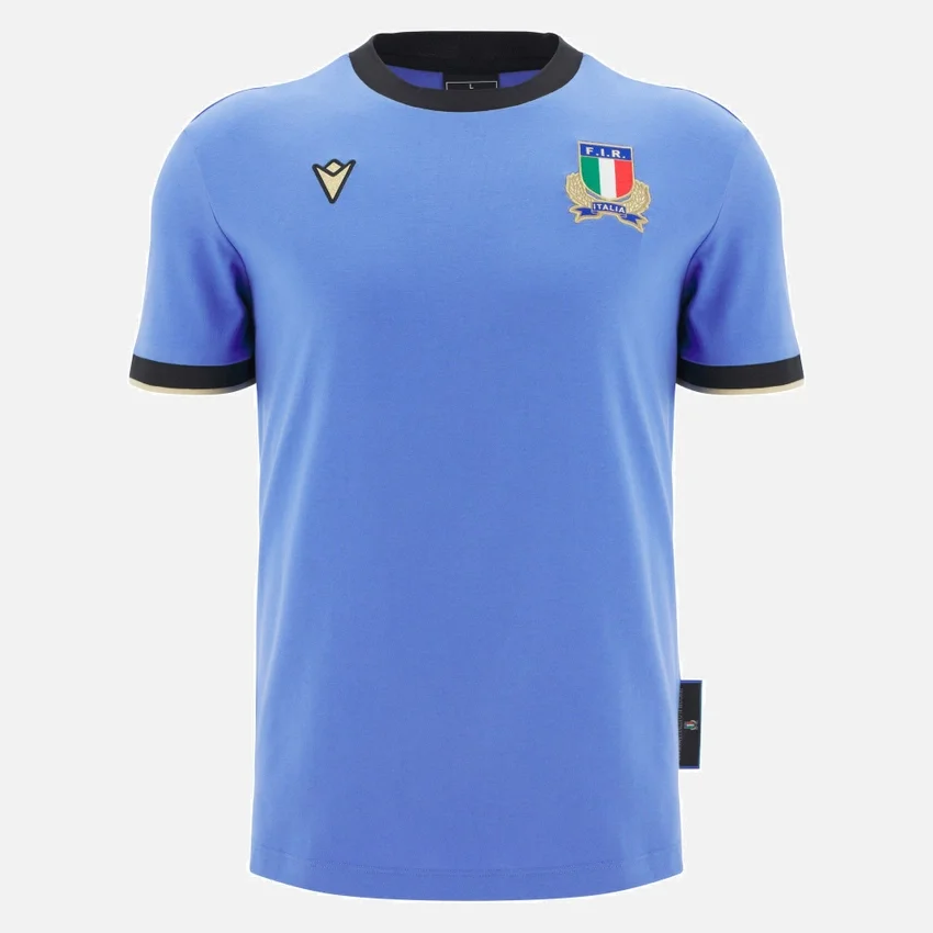 Italia Rugby 2025/26 T-Shirt in cotone a costine linea fan Italia Rugby 2025/26 T-Shirt in cotone a costine linea fan