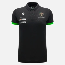 Polo da donna nero Automobili Lamborghini Squadra Corse