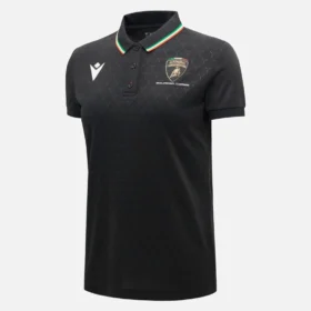 Polo da donna nero Automobili Lamborghini Squadra Corse