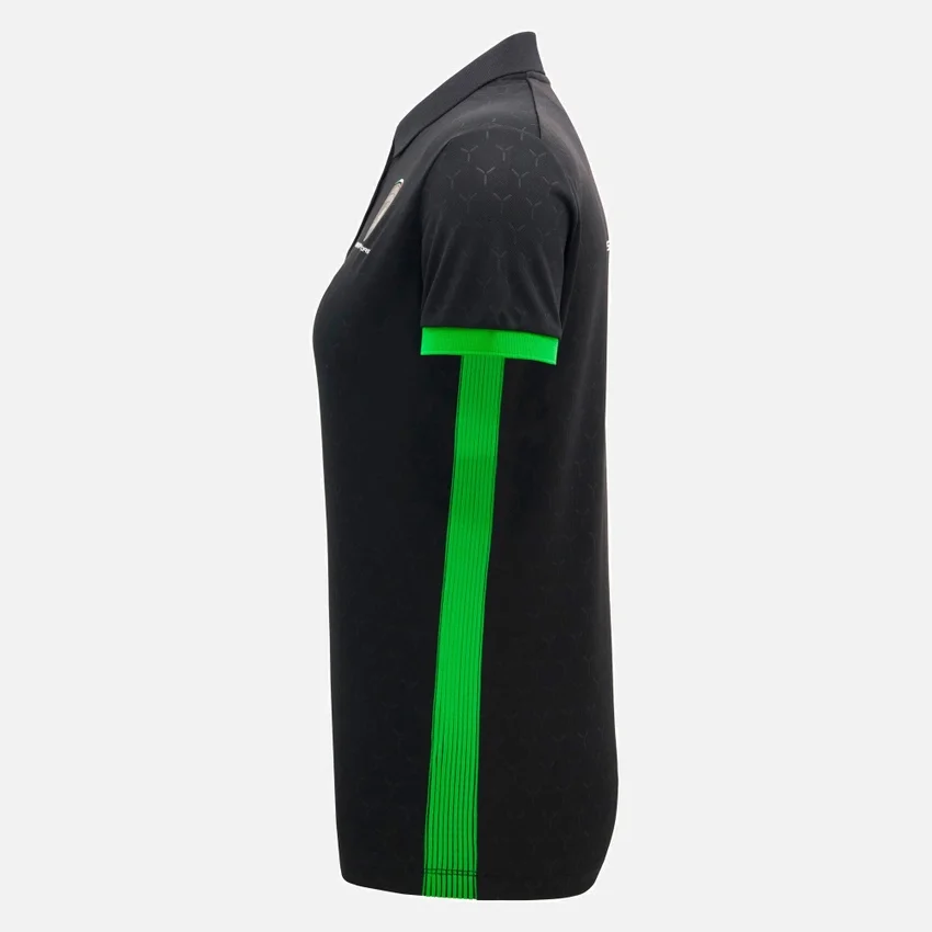 Polo da donna nero Automobili Lamborghini Squadra Corse Polo da donna nero Automobili Lamborghini Squadra Corse