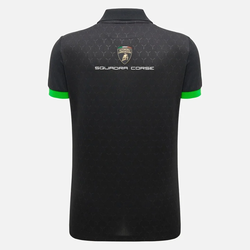 Polo da donna nero Automobili Lamborghini Squadra Corse Polo da donna nero Automobili Lamborghini Squadra Corse
