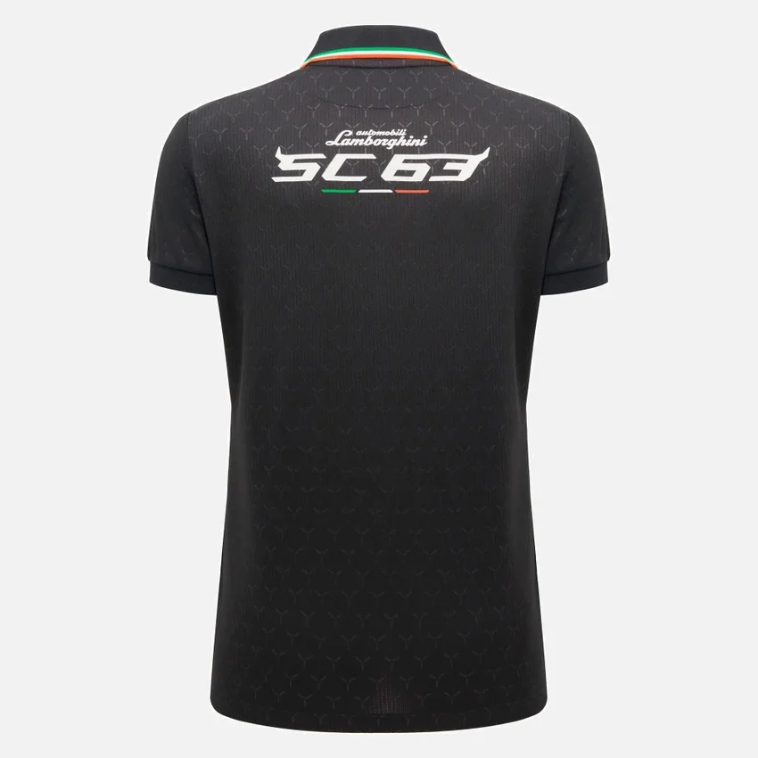 Polo da donna nero Automobili Lamborghini Squadra Corse Polo da donna nero Automobili Lamborghini Squadra Corse