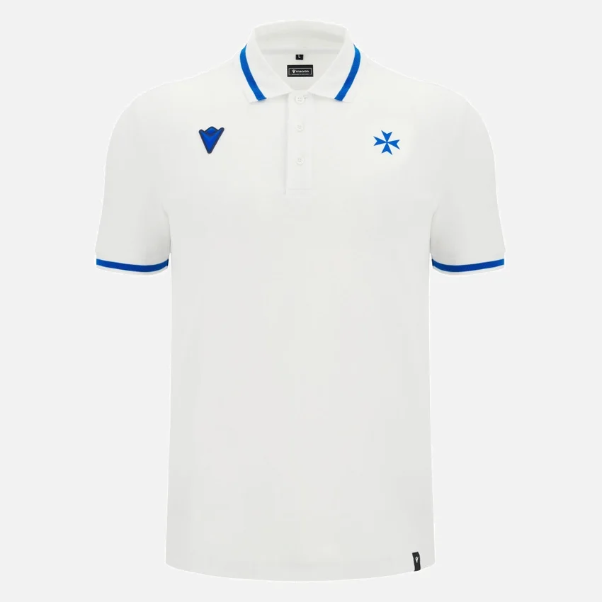 Polo da viaggio bianca da adulto Auxerre 2025/26 Athleisure Polo da viaggio bianca da adulto Auxerre 2025/26 Athleisure