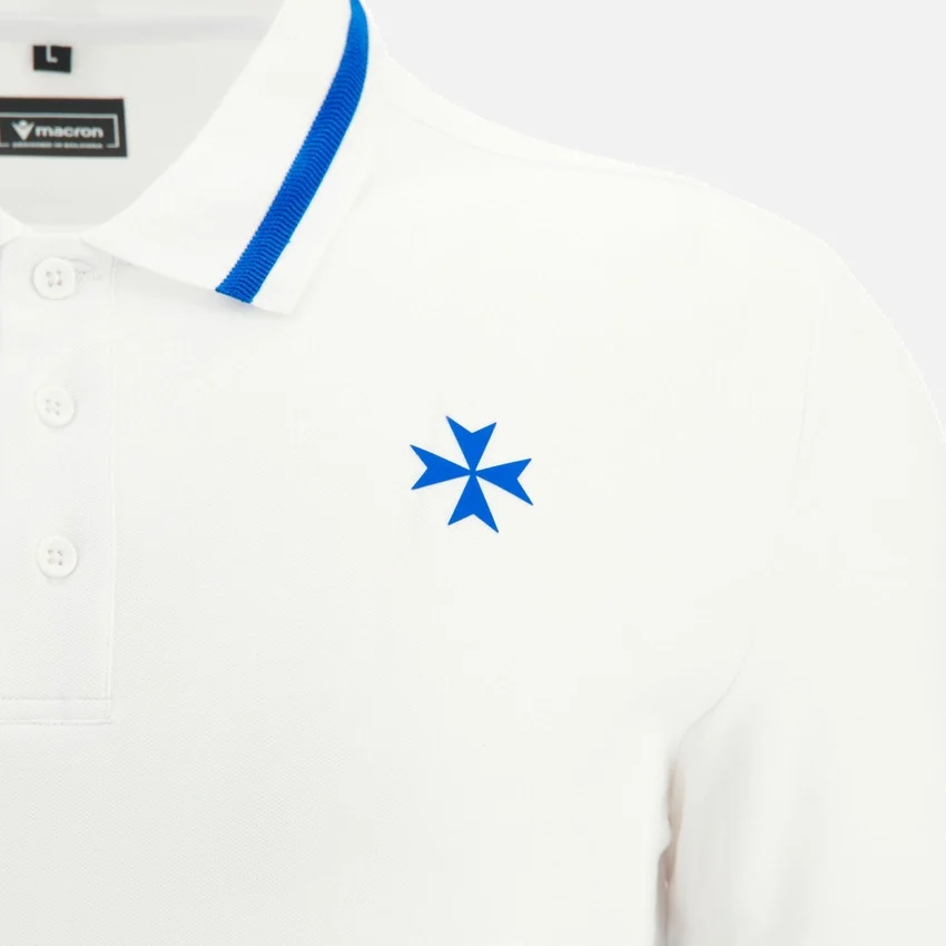 Polo da viaggio bianca da adulto Auxerre 2025/26 Athleisure Polo da viaggio bianca da adulto Auxerre 2025/26 Athleisure