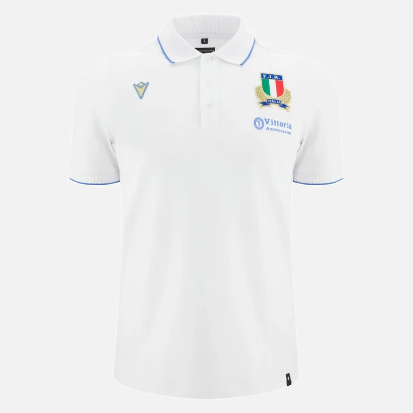 Polo in cotone da adulto Italia Rugby 2025/26 Athleisure Polo in cotone da adulto Italia Rugby 2025/26 Athleisure