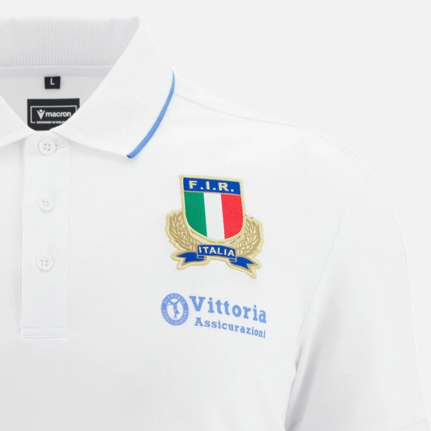 Polo in cotone da adulto Italia Rugby 2025/26 Athleisure Polo in cotone da adulto Italia Rugby 2025/26 Athleisure