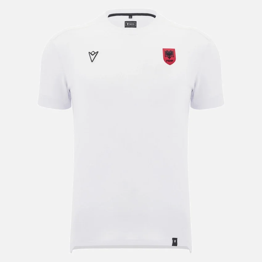 T-Shirt bianca da sport Athleisure della Nazionale Albanese FSHF 2026/27 Uomo T-Shirt bianca da sport Athleisure della Nazionale Albanese FSHF 2026/27 Uomo