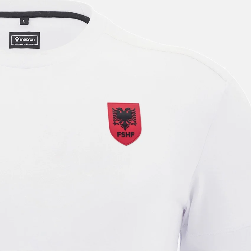 T-Shirt bianca da sport Athleisure della Nazionale Albanese FSHF 2026/27 Uomo T-Shirt bianca da sport Athleisure della Nazionale Albanese FSHF 2026/27 Uomo