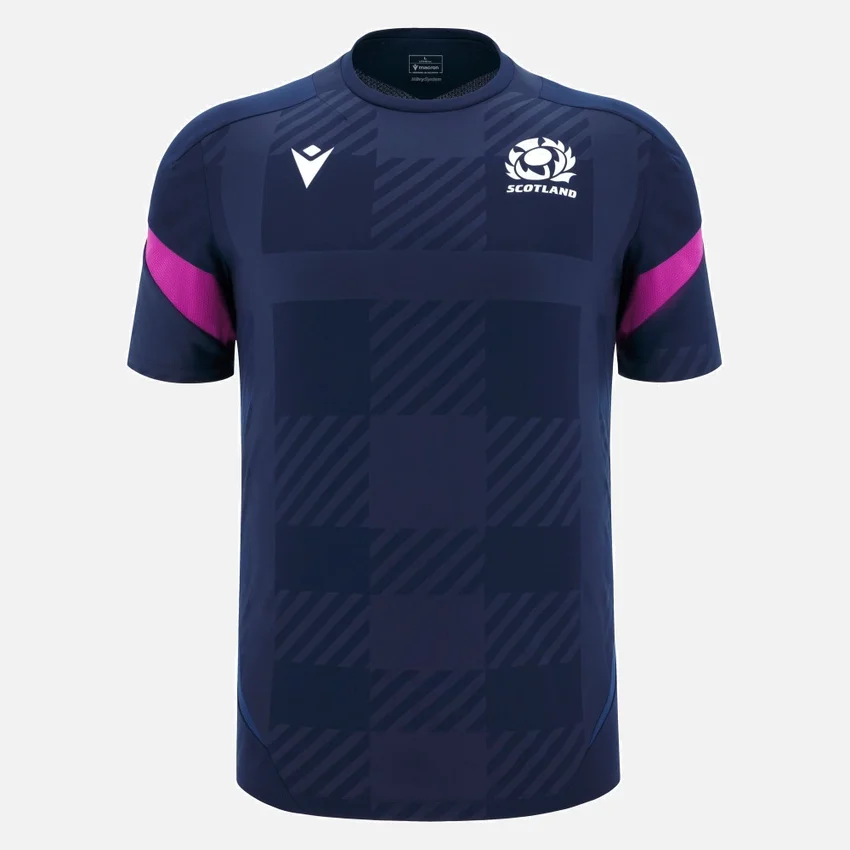T-Shirt da allenamento Scottish Rugby 2025/26 blu navy T-Shirt da allenamento Scottish Rugby 2025/26 blu navy
