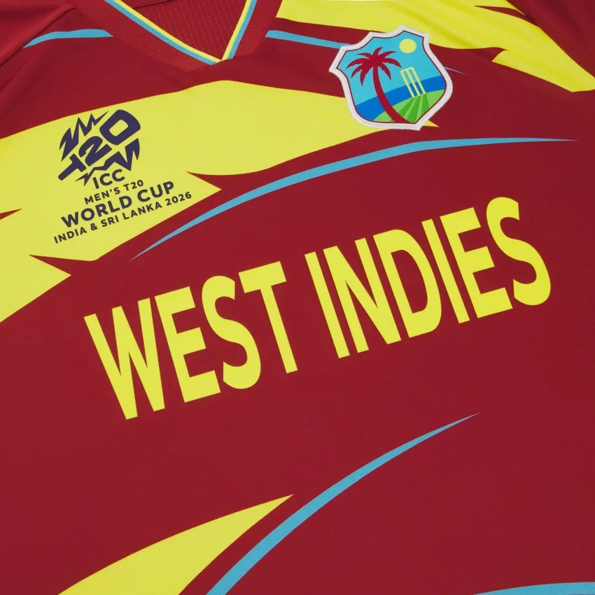 T-Shirt da partita T-20 della Nazionale di cricket delle Indie Occidentali per la Coppa del Mondo 2026 T-Shirt da partita T-20 della Nazionale di cricket delle Indie Occidentali per la Coppa del Mondo 2026
