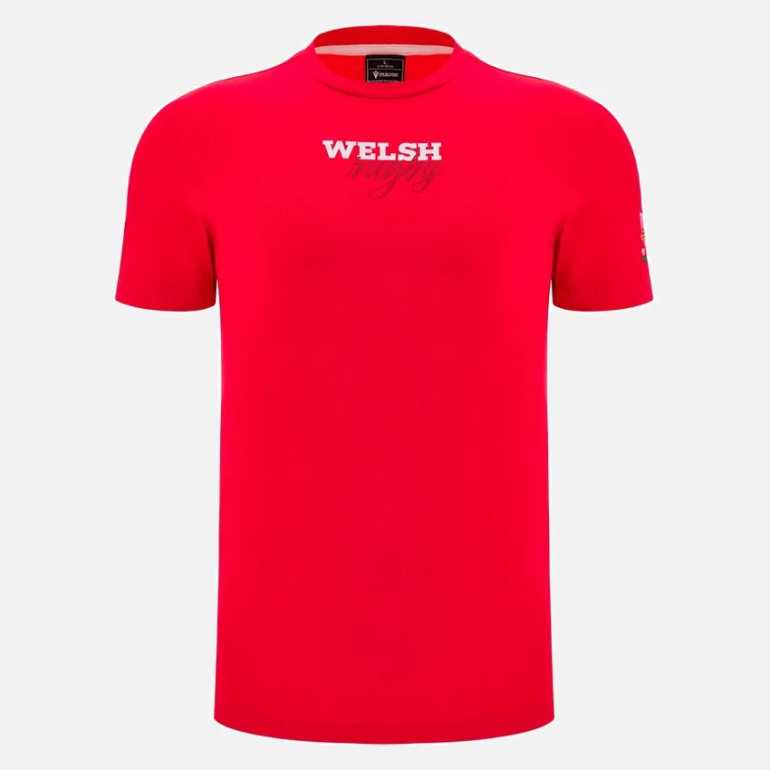 T-Shirt da tifoso Welsh Rugby 2025/26 rossa T-Shirt da tifoso Welsh Rugby 2025/26 rossa