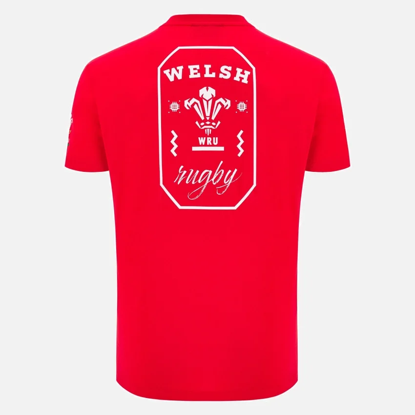 T-Shirt da tifoso Welsh Rugby 2025/26 rossa T-Shirt da tifoso Welsh Rugby 2025/26 rossa