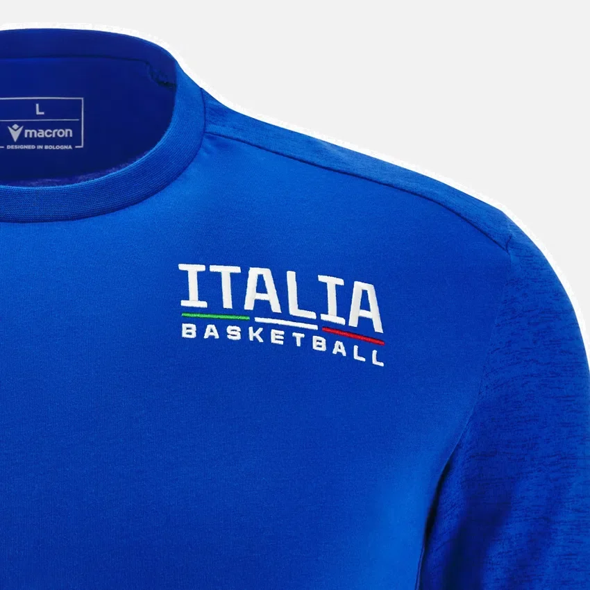 T-Shirt da viaggio in cotone per giocatori adulti Italbasket 2025/26 T-Shirt da viaggio in cotone per giocatori adulti Italbasket 2025/26
