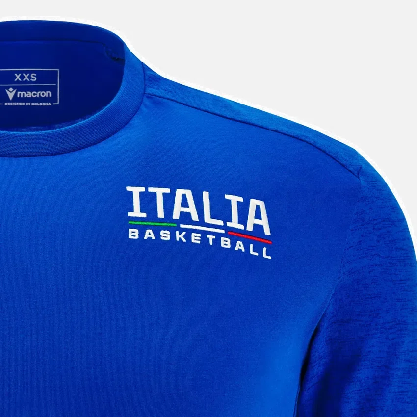 T-Shirt da viaggio in cotone per giocatori junior Italbasket 2025/26 T-Shirt da viaggio in cotone per giocatori junior Italbasket 2025/26