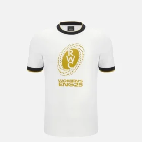 T-Shirt in cotone da donna della linea Junior Fan della Coppa del Mondo di rugby 2025 T-Shirt in cotone da donna della linea Junior Fan della Coppa del Mondo di rugby 2025