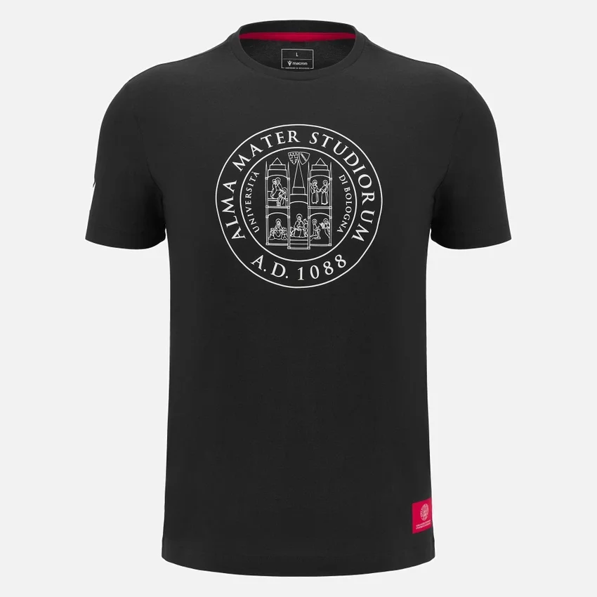 T-Shirt in cotone nero da adulto della collezione Unibo T-Shirt in cotone nero da adulto della collezione Unibo