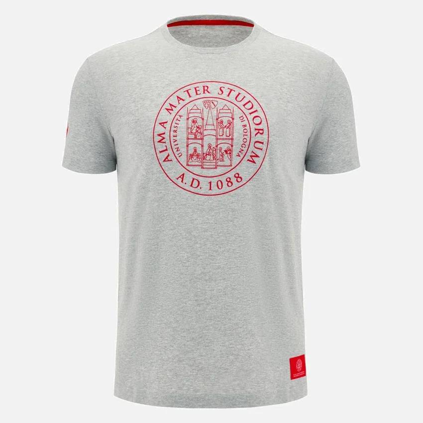 T-Shirt in cotone per adulti Unibo Collection Grigio Melange T-Shirt in cotone per adulti Unibo Collection Grigio Melange