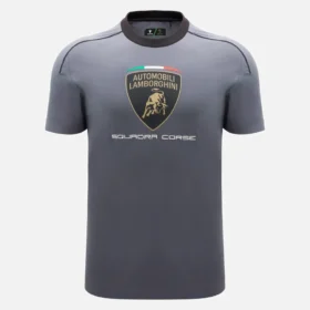 T-Shirt sportivo da uomo grigia Automobili Lamborghini Squadra Corse