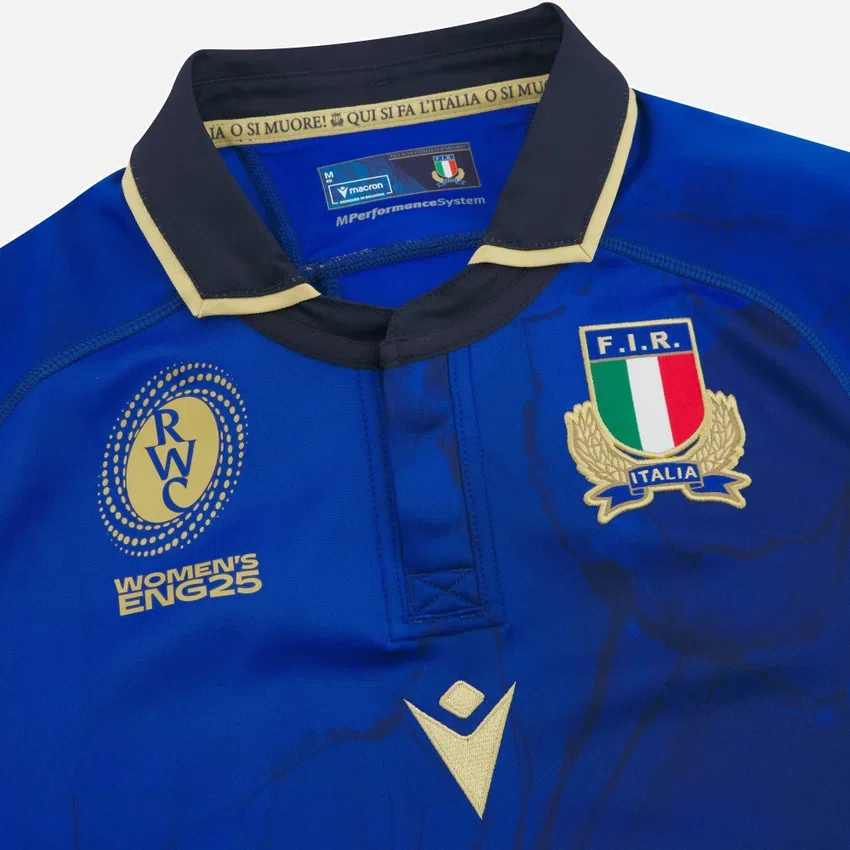 WRWC 2025 Italia Rugby Home Womens Slim Camicia WRWC 2025 Italia Rugby Home Womens Slim Camicia