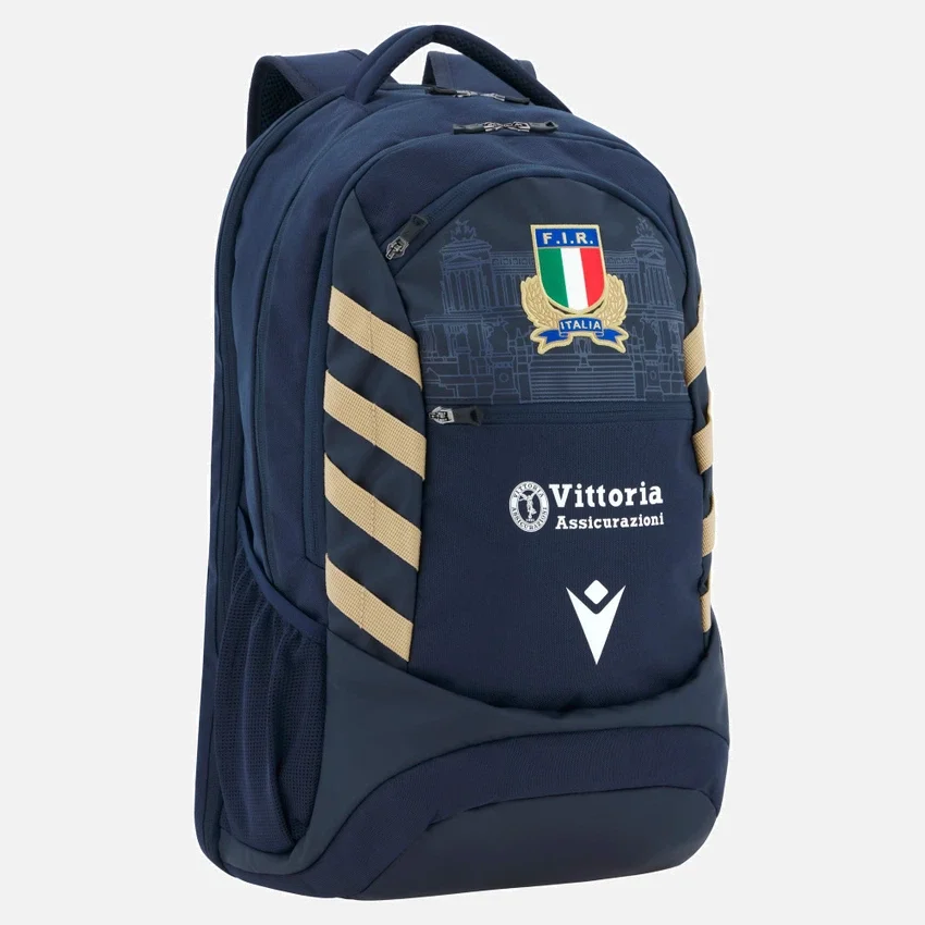 Zaino Italia Rugby 2025/26 blu navy e oro Zaino Italia Rugby 2025/26 blu navy e oro